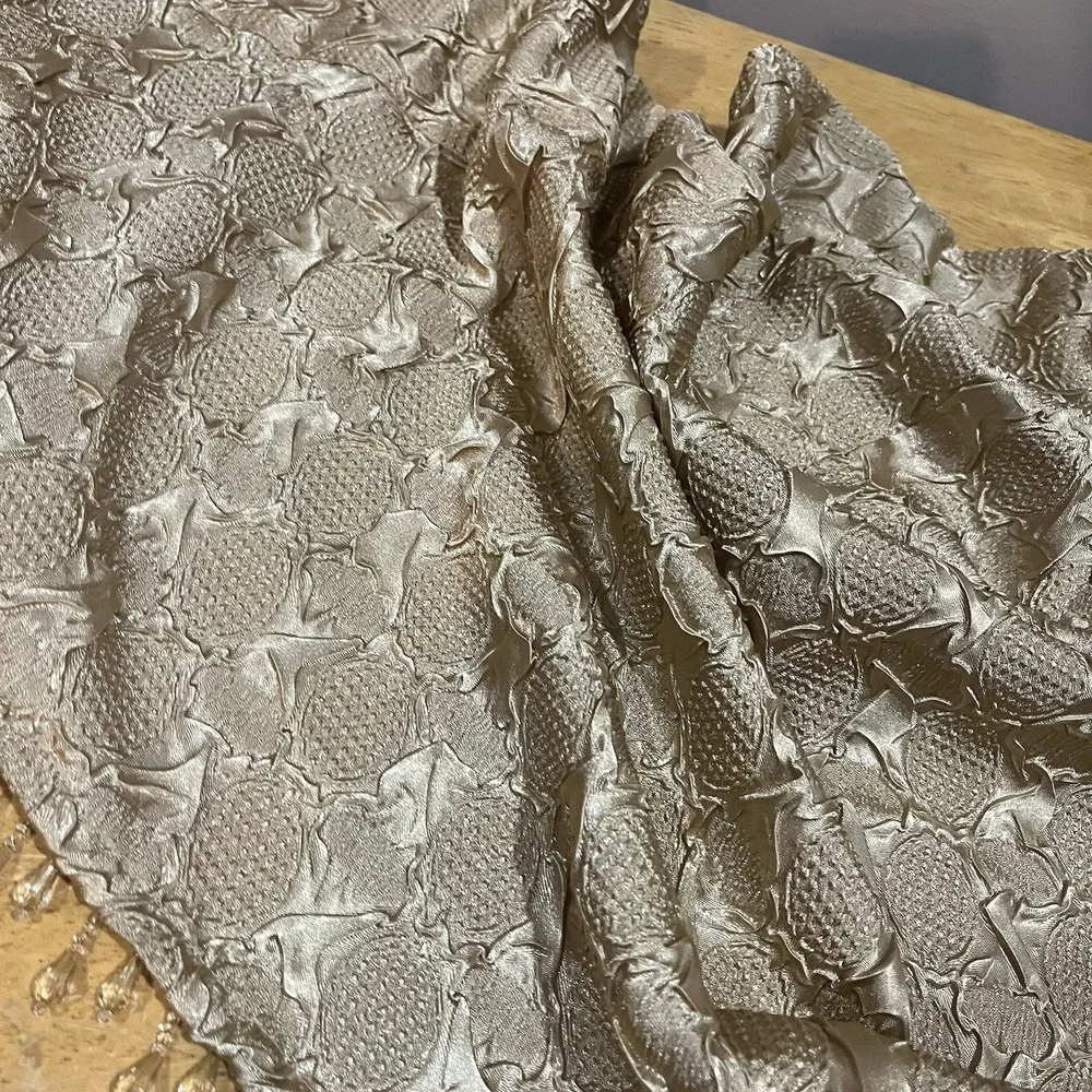 JCPenney Gold Crinkle Waterfall Valance Beads 26x30